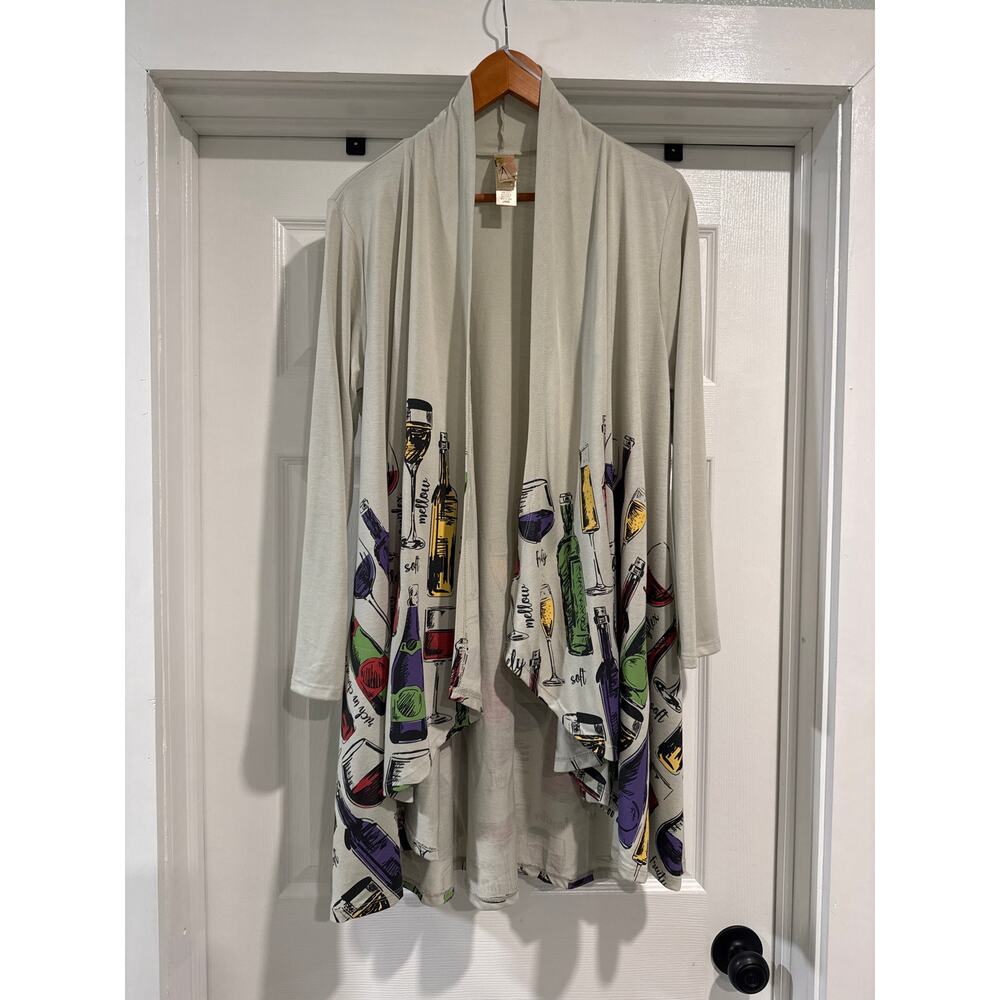 A Walk In The Park Women's Wineology Wine Cardigan Size L